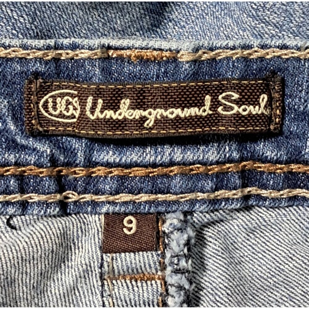 Y2K Underground Soul Womens Low Rise Flare Jeans Size 9 Medium Wash Denim 90s - Picture 3 of 7